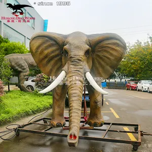 Handmade Vivid Mechanical Control Animatronic Animals Big Size Elephant For Shopping Mall