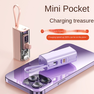 Mini chargeur de <span class=keywords><strong>banque</strong></span> d'alimentation portable avec affichage LED pour iphone Samsung téléphones mobiles Android câble multifonctionnel et polyvalent - Product Image 5