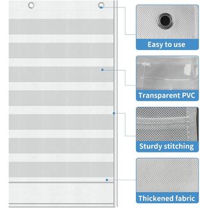 <b>Calendar</b> Pocket Chart 48 Pockets Non-woven Fabric Time Management Back To School Rectangle Minimalist Design - Product Image 4