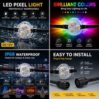 Éclairage extérieur adressable à LED RGBW de 30 mm, IP67, DC12V, avec rail en aluminium pour projets de toiture de maison