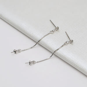 Boucles d'oreilles sirène queue de poisson en argent S925 avec 10-14 perles, accessoires tendance DIY, plateau vide 2062 Catégorie de produit - Product Image 1