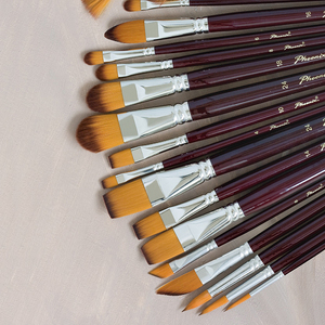 Phoenix all'ingrosso lungo manico in legno corto colorato Nylon capelli arte pittura pennello acrilico <span class=keywords><strong>per</strong></span> <span class=keywords><strong>tela</strong></span> - Product Image 3