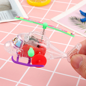 Hélicoptère transparent à remonter avec hélice rotative pour enfants, jeu d'intérieur, 4-6 ans, prêt à jouer - Product Image 2