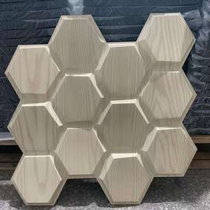Modernes Design PVC Wasserdichte Sechseckige Tiefe Holzmaserung Dekorative PVC 3D-Wandpaneele für TV-Hintergrundwand Schlafzimmer - Product Image 2