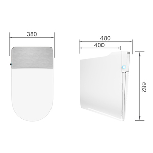 TEJJER Nuevo Inodoro Inteligente de Lujo de Una Pieza con LED Opcional, Conexión de Rociador, Set Completo, Taza y Bidé TA-960DF (Plata) con Rociador de Bidé Integrado - Product Image 3