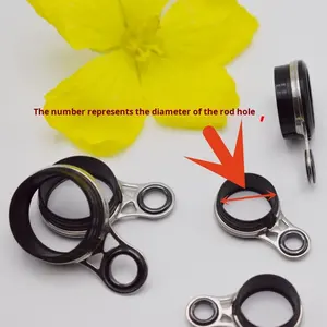 TM Anneau magnétique en <span class=keywords><strong>acier</strong></span> inoxydable Anneau <span class=keywords><strong>de</strong></span> guidage en céramique pour le bricolage Jig Rod Eye Carp Fishing Gear Bottom Fishing Lure Rod Guide Line - Product Image 1
