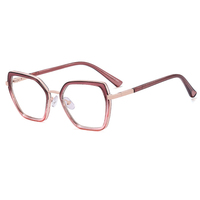 Montures de lunettes Doisyer Fashion Polygon bicolores pour femmes, verres transparents anti-lumière bleue, monture optique en TR90 et métal pour hommes