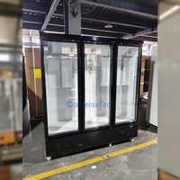 Congélateur vertical à trois portes vitrées, refroidissement par air, congélation rapide, 1500L, pour glacier