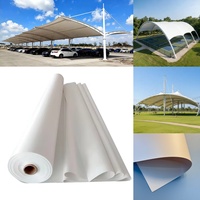 Membrana de PVDF Tensada para Arquitectura Moderna, Retardante de Llama, Impresa y Tejida, para Cocheras, 1100GSM, Tela de Vinilo PVC 1000D