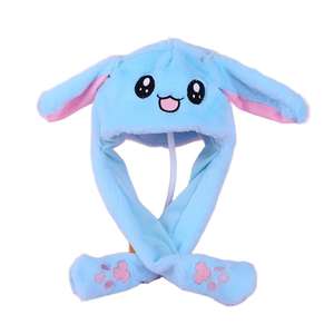 Chapeau d'hiver pour enfants en peluche mignon, motif lapin Pikachu, avec oreilles mobiles et lumières LED, idéal pour les fêtes de Noël, vente en gros, certifié CE - Product Image 5