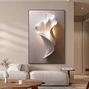 Peinture décorative murale 3D moderne haut de gamme pour la maison, motif géométrique minimaliste abstrait en porcelaine de cristal pour entrée, vente en gros - Product Image 4