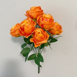 Bouquet de simulation 7 têtes de roses perle Montagne enneigée, teintes à la main, gaufrées et pressées à chaud, pour décoration murale florale de photographie de mariage - Product Image 4
