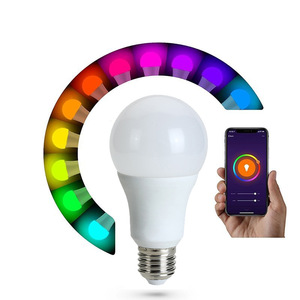 Google Home Và Alexa Nhà Thông Minh RGB Led <span class=keywords><strong>Bulb</strong></span> Chiếu Sáng Cho E26/27 Bóng Đèn Graffiti A60 Bóng Đèn <span class=keywords><strong>WiFi</strong></span>. Liên Kết Amazon - Product Image 1