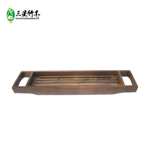 Estante de almacenamiento para bañera de bambú y madera, estante organizador para bañera, bandeja de bambú para teléfono para spa en la bañera, soporte para bañera - Product Image 2