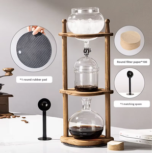 Carafe à café glacé en verre écologique en stock en usine, ensemble de brassage minimaliste à dégoulinement, modèle de style à dégoulinement - Product Image 4