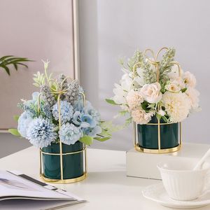 Set de Decoración Nórdica con Flores Artificiales de Seda y Moños para Sala de Estar y Mueble de TV, Ideal para Escritorio - Product Image 2