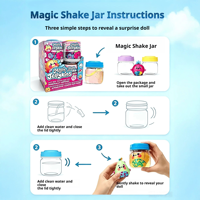 Waterkweekspeelgoed Magische Verrassing Fruit Squishy Pluche Verzamelpot, Voeg Water toe & Schud uit elkaar, Stressverlichting Kerstcadeau
