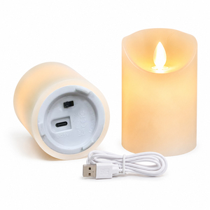 Guangzhou Pillar Electric – Nouvelles Bougies LED sans fil rechargeables par USB, écologiques et économiques, avec télécommande, idéales pour Halloween, Diwali et mariages - Product Image 4