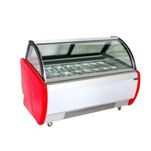 <span class=keywords><strong>Vitrine</strong></span> de réfrigérateur de congélateur d'affichage de crème glacée bon marché avec 6 seaux/10 plateaux porte coulissante en verre d'affichage de crème glacée - Product Image 2