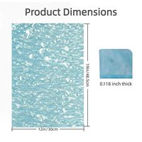 Plaque en acrylique coulé nacré à motif marbré bleu aquatique, épaisseur 1/8 po, 12x19 pouces, 2 pièces pour découpe laser et loisirs créatifs