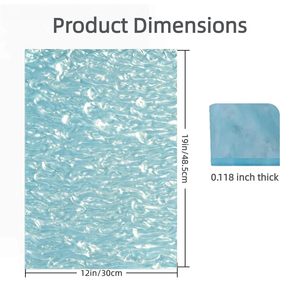 Cast Acrylic Sheet Pearlescent Ripple Marble Pattern Water <b>Blue</b> 1/8" Thick 12x19 Inch 2 Pcs for Laser Cutting DIY Crafts - Product Image 2