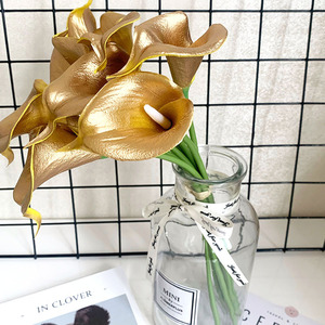 Mini <span class=keywords><strong>fleurs</strong></span> de lys <span class=keywords><strong>artificielles</strong></span> de 12 pièces, fausse plante, pour la décoration de la maison, en argent, or - Product Image 5