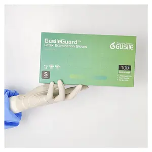 Gusiie XS S M L XL100PCS/Box Exam Waterproof Disposable Powder Free Latex Gloves For Tattoo Hair Dying