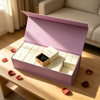 Boîte cadeau rigide magnétique de luxe sur mesure avec doublure en éponge, petite série, logo personnalisé disponible avec boîte à tiroir