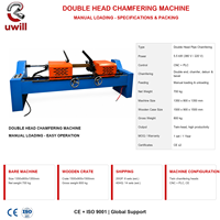 Machine à chanfreiner les extrémités de tiges et tubes métalliques à double tête 80, à chargement manuel et alimentation non automatique, pour chanfreinage et ébavurage