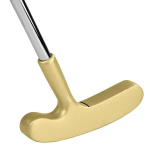 Commercio all'ingrosso Double side produzione di acciaio bambini golf putter personalizzato oro del nastro per bambini golf putting testa con impugnature in gomma morbida