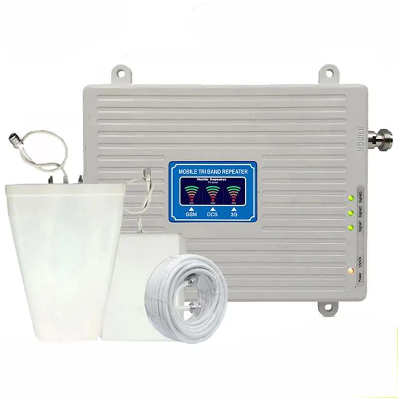 2G 3G 4G TripleバンドCell Phone Signal Booster 70dB GSM 900 LTE 1800 WCDMA 2100 433mhz Mobile Cellular Signal Repeater