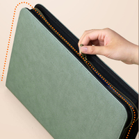 Quantité minimale de commande bas 8.5x11 pouces en cuir Pu A4 A5 taille logo personnalisé à glissière portefeuille Document fichier dossier organisateur sac 3 4 reliure à anneaux