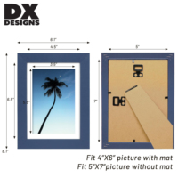 Cadre photo en bois classique DX Designs A4 4x6 5x7 8x10 pouces avec passe-partout blanc, pour affichage mural ou sur table, décoration artistique pour la maison ou le bureau