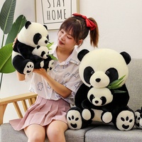 Peluche Panda Géant Adorable, Design Mère et Bébé Réaliste, Super Douce, Rembourrée en Coton PP, Coussin Anti-Stress, Cadeau d'Anniversaire, Lavable