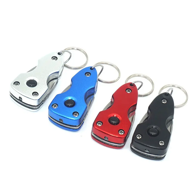 5 in 1 Camping Gadget With LED Light Pocket Multi Tool Keychain