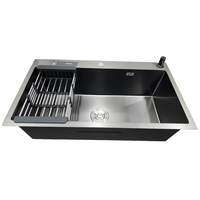 Évier de cuisine à encastrer en acier inoxydable Évier de cuisine à bol unique avec kit de vidange et distributeur de savon
