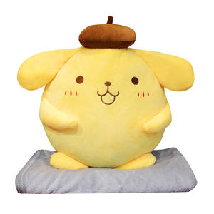 Dessin animé pudding chien en peluche jouet chevet <span class=keywords><strong>canapé</strong></span> <span class=keywords><strong>coussin</strong></span> bureau sieste climatisation couverture poupée - Product Image 1