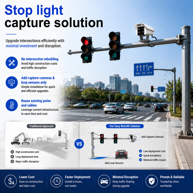 Intelligent Traffic Red Light Running Capturing Camera System with LPR Function