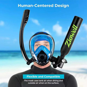 Portable Mini Aluminium Full Face Snorkel <strong>Mask</strong> High Pressure Scuba <strong>Diving</strong> Equipment SINOFOXY SD600 CE Certified 0.5L Capacity - Product Image 4