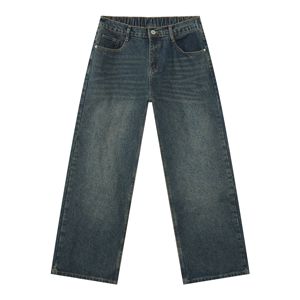 Jeans de Mezclilla para Hombre, Corte Recto, Lavado a la Piedra, Cintura Media, Ajuste Regular, Algodón, Estilo Casual de Verano, Color Azul - Product Image 6