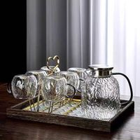 Carafe en verre borosilicate de grande capacité, pichet en verre pour l'eau, le jus, le lait, théière en verre