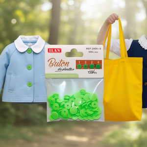 Pulsante a pressione Ilan da 12 mm in plastica verde chiaro, 20 pezzi per abbigliamento - Product Image 3