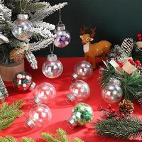Weihnachten schillernde Ornamente Plastik ball Regenbogen ball hängende Kugeln füllbare Ornamente für Weihnachts baum DIY Hochzeits dekor