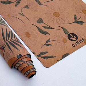 Eco Friendly 5mm Thick Biodegradable Yoga <b>Matte</b> Cork Mat Set Double Layer Natural Fitness Waterproof Custom Logo Yoga Mats - Product Image 4
