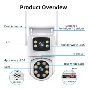 Caméra de sécurité sans fil à double objectif 6MP pour usage domestique intérieur, PTZ WiFi, capteur CMOS, détection de mouvement, stockage <span class=keywords><strong>cloud</strong></span> 1 an, OEM - Product Image 6