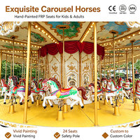 Manège de luxe pour enfants à 24 places avec éclairage LED, manège de parc d'attractions pour enfants