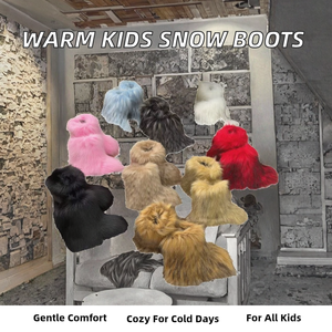 Зимние осенние детские унисекс теплые сапоги для снега, мягкие пушистые ботинки из искусственного меха, на плоской подошве, нескользящие, роскошные меховые туфли - Product Image 2