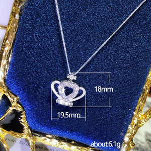 Collier avec pendentif couronne en forme de cœur pour femmes, chaîne à breloques créative, bijoux à la mode, cadeau - Product Image 5