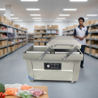 Machine d'emballage sous vide semi-automatique électrique à double chambre haute efficacité 400P pour usage commercial, scelleuse pour aliments frais et produits chimiques