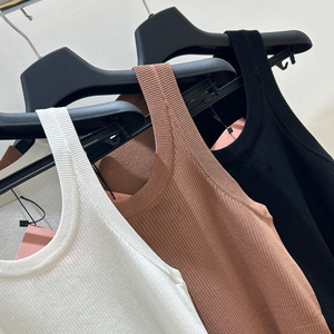 Chaleco de Punto Minimalista para Mujer, Transpirable, Resistente al Viento, con Bordado Floral, Mezcla de Cachemira, Ligero, Sin Mangas, Elegante y Suave para Primavera - Product Image 4